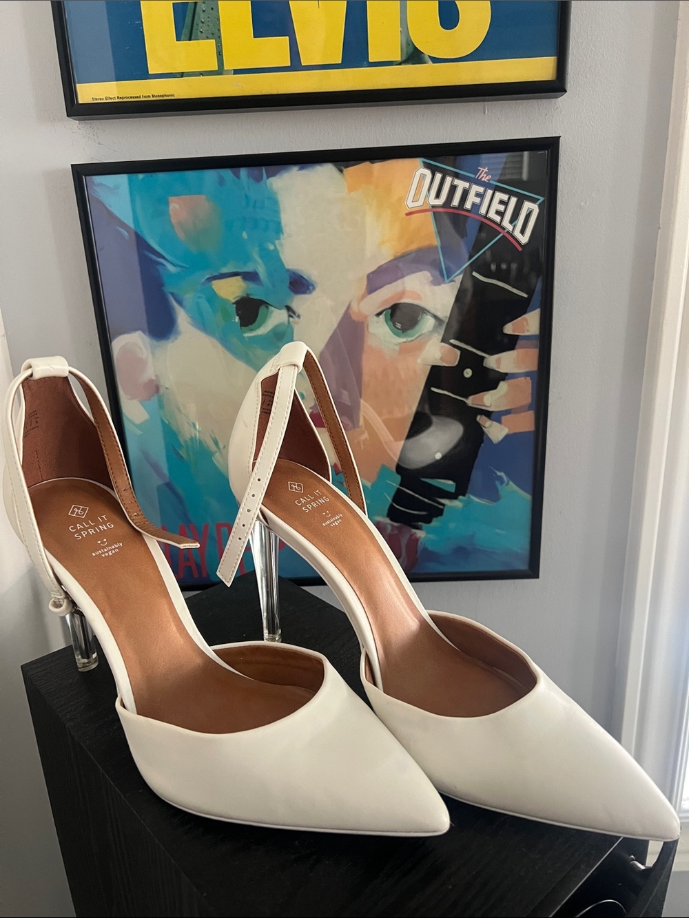 Call It Spring White Pointed D'Orsay Ankle-Strap Heels